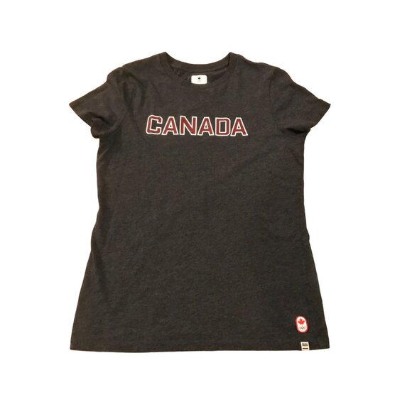Canada Womens Olympic T-Shirt L/G Hudsons Bay Grey 60% Cotton 40% Polyester - Picture 1 of 9